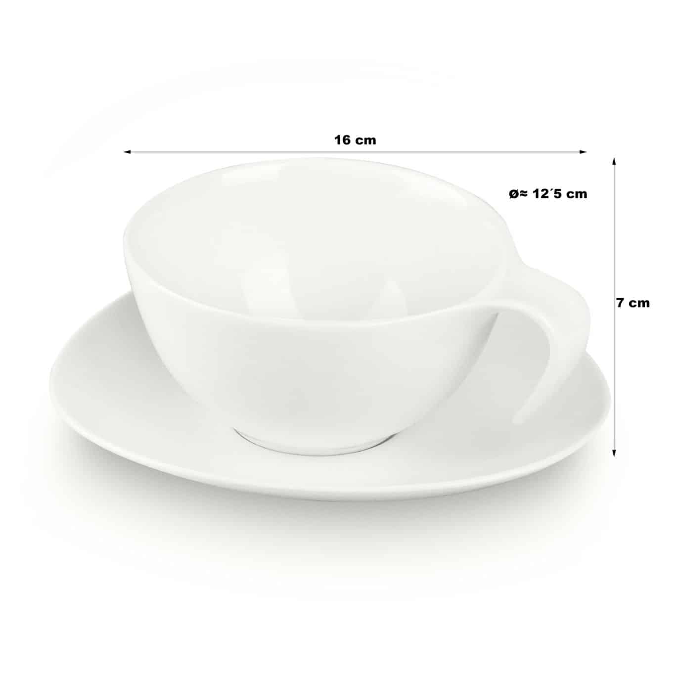 Ovum taza Cafe o TE con Plato -Porcelana blanca premium - Imagen 4