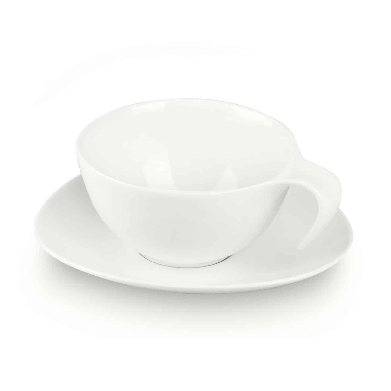 Ovum taza Cafe o TE con Plato -Porcelana blanca premium - Imagen 2