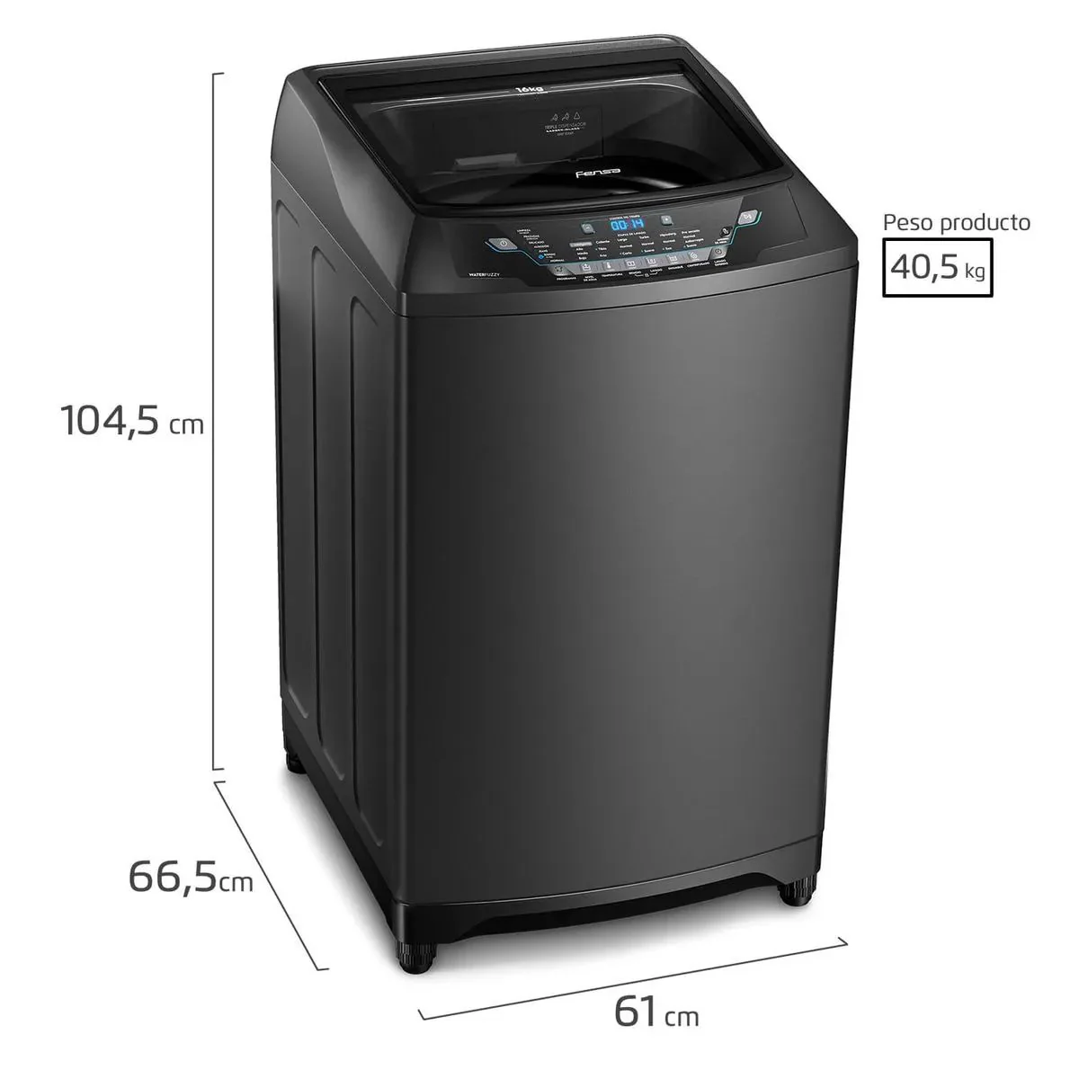 Lavadora Automática Premium Care 16 Onix 16 kg Fensa - Imagen 2