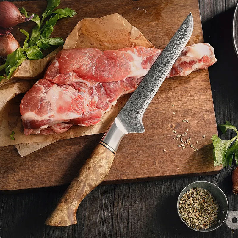 Cuchillo Deshuesador 16cm 10Cr+Damasco Sicomoro - Imagen 2