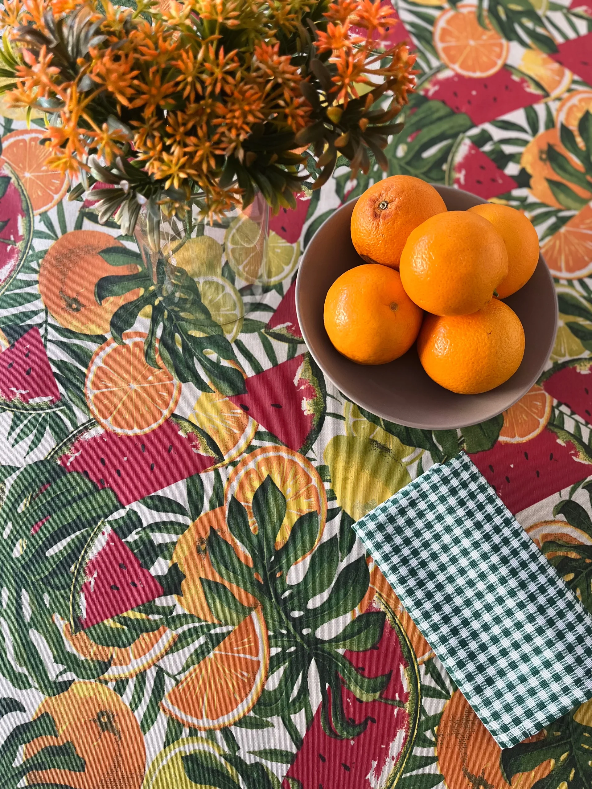 MANTEL ANTIMANCHAS NARANJAS